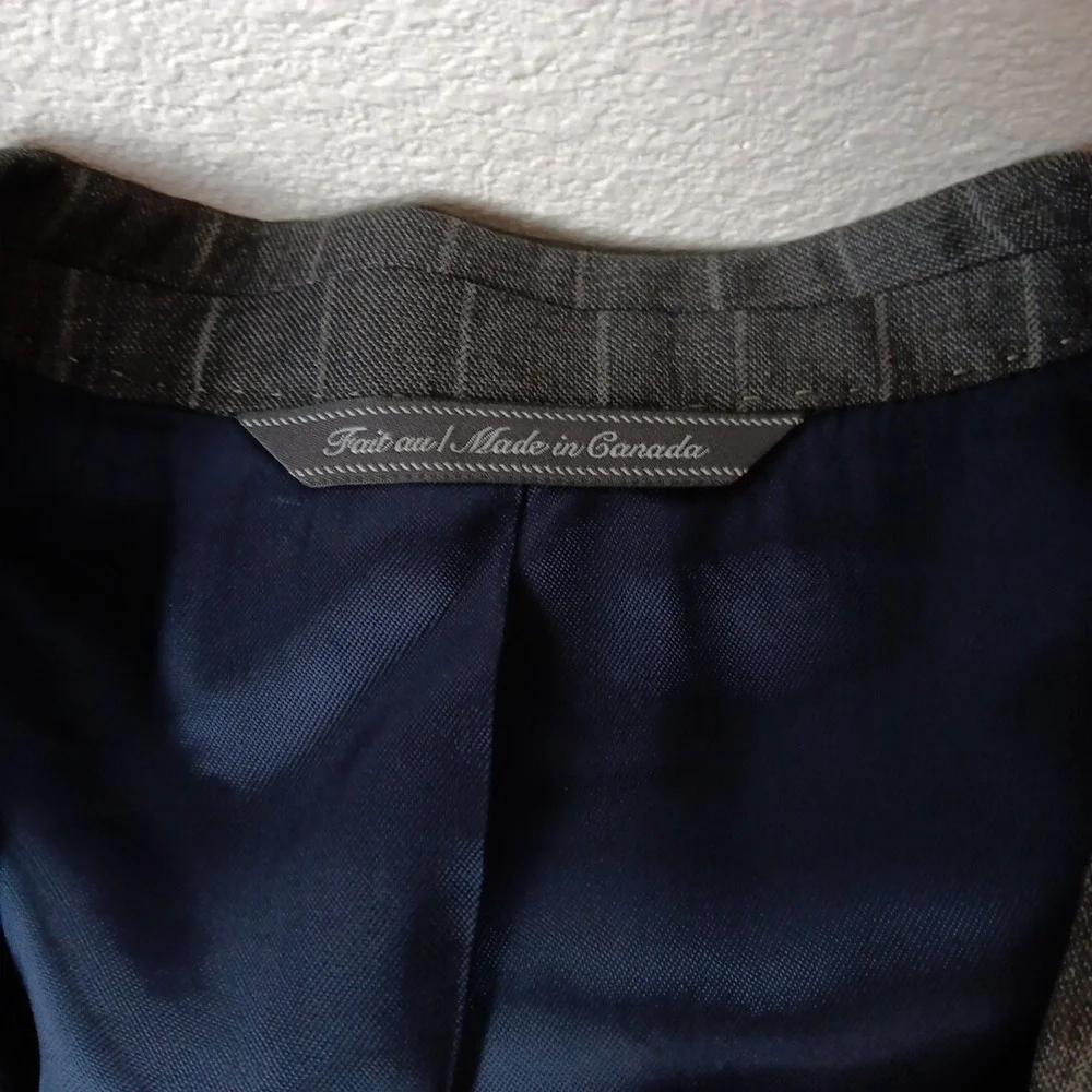 Jack Victor 1913 Luxury Blazer Men's 40R Century Gray Stripe Corporate Boardroom - Picture 4 of 11
